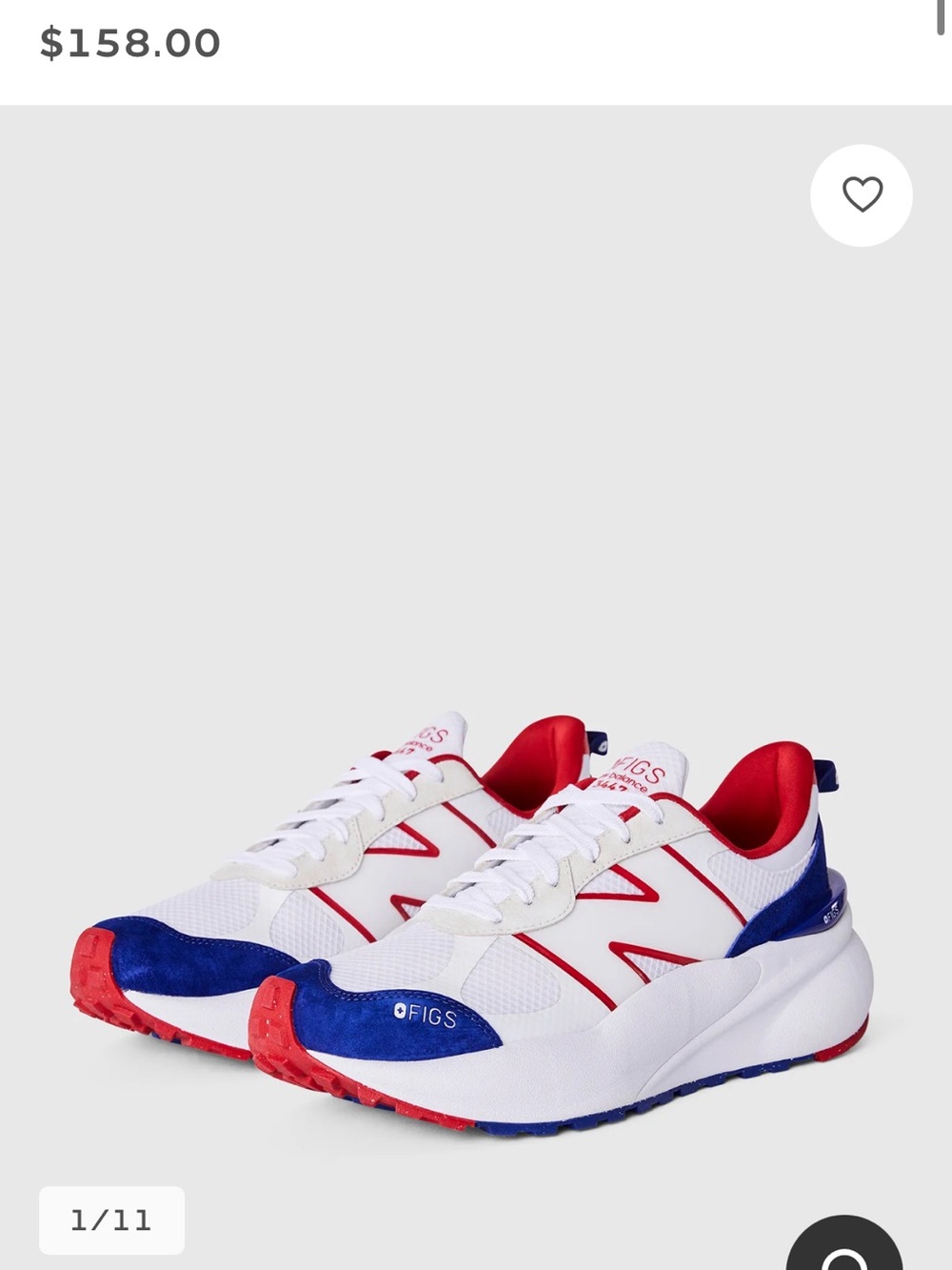 FIGS White Red Blue Retro Runner Sneakers